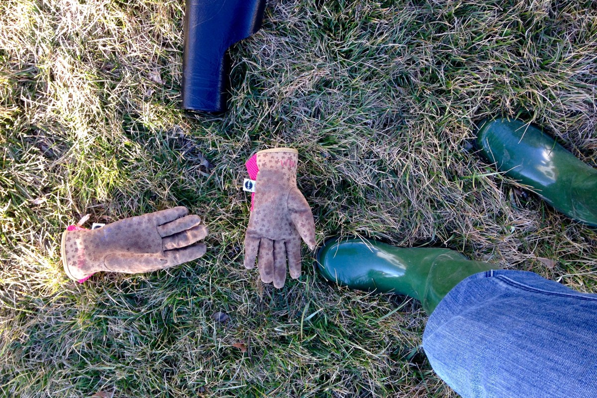 gardening boots and gloves