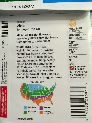 viola seed packet